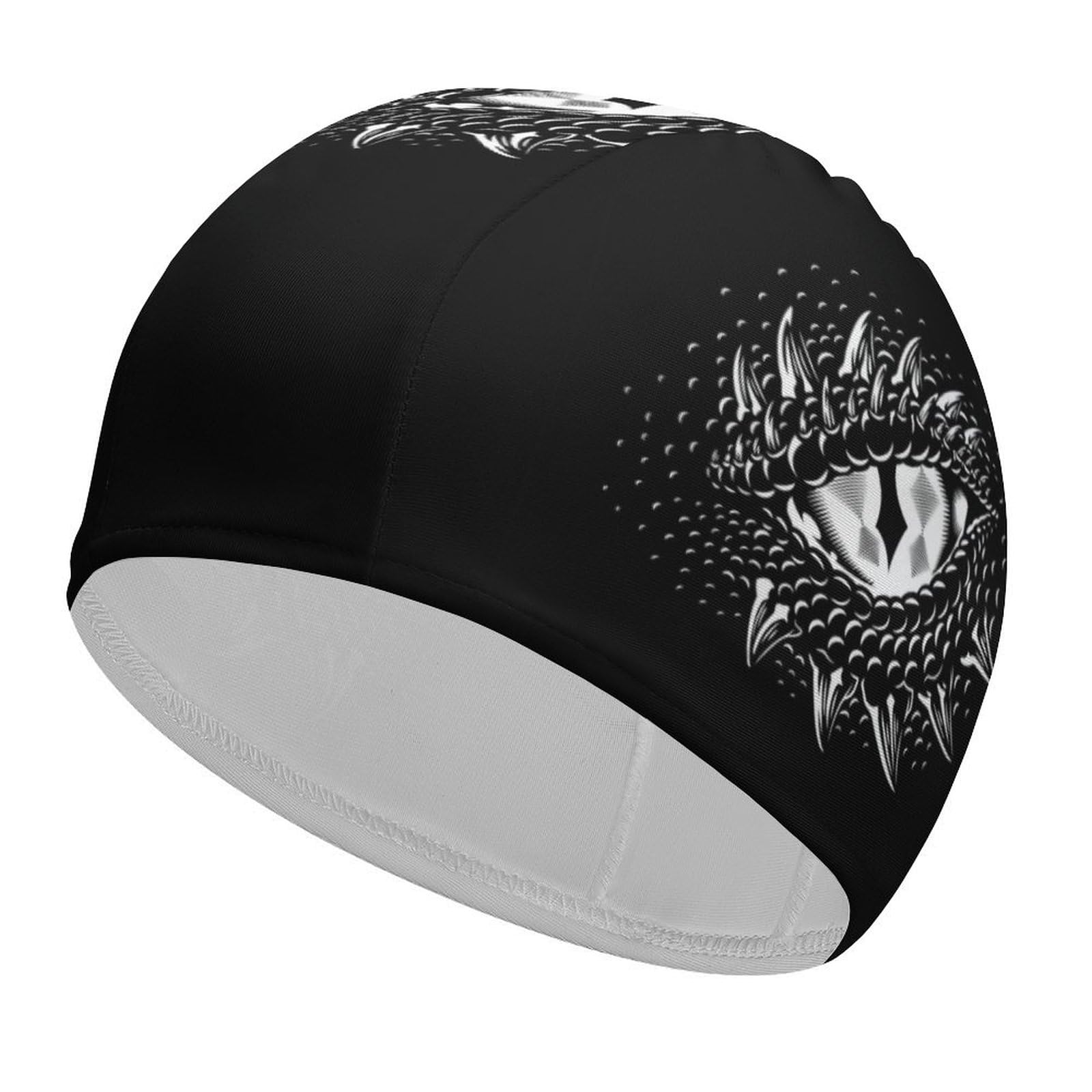 Monochrome Dragon Eye Adult Swim Caps Waterproof Bathing Cap Comfy Swimming Hat for Long and Short Hair