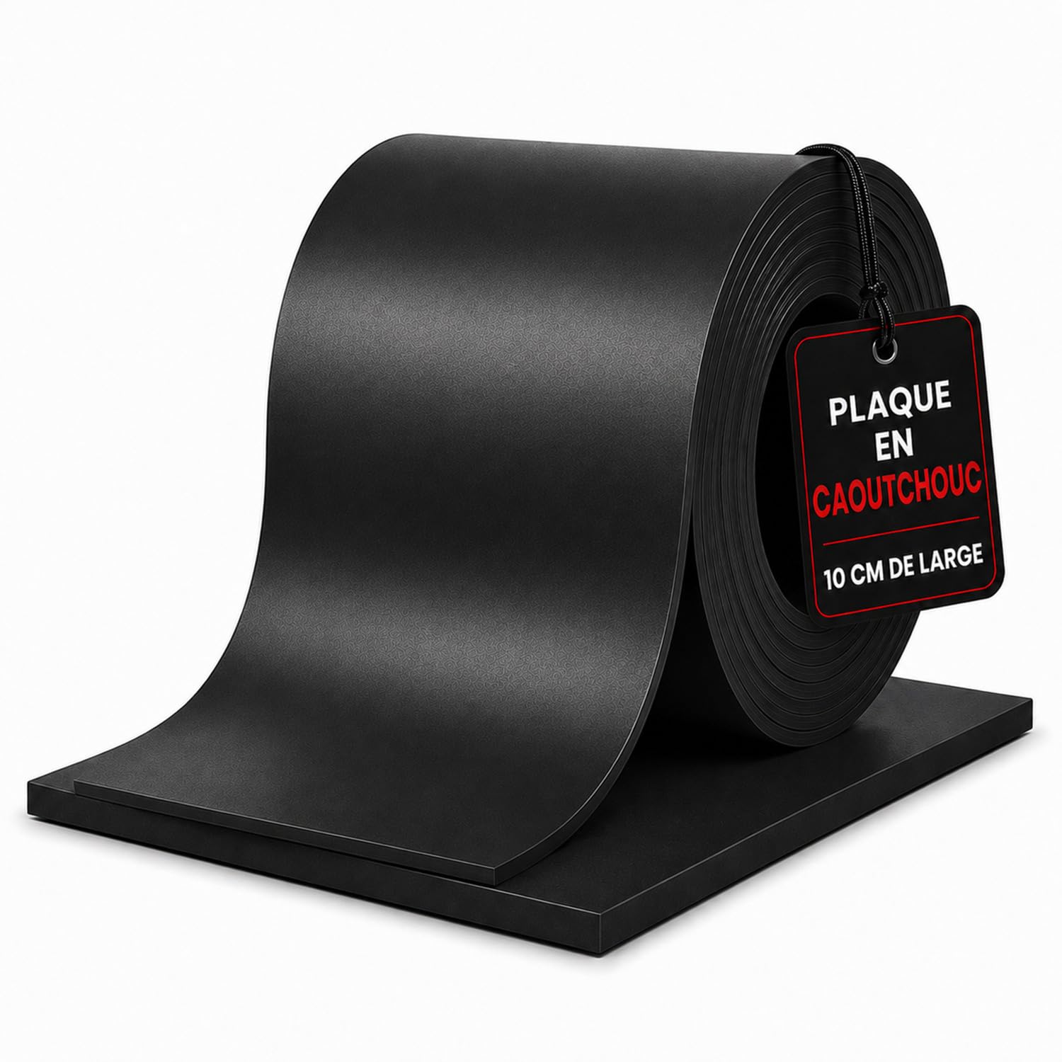 Rouleau de Caoutchouc SBR - pour Revêtement de Sol, Protection, Antidérapant, Dalles PVC Garage (Largeur: 10cm, 2mm, Rouleau 500cm)