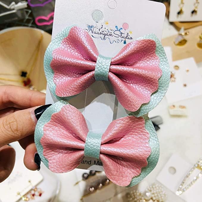 Miniatura 6 de LOTOFUN Hojas de cuero sintético de perlas brillantes tela de cuero sintético PU metálica con textura brillante perla suave, 8 unidsjuego de 12 x 8