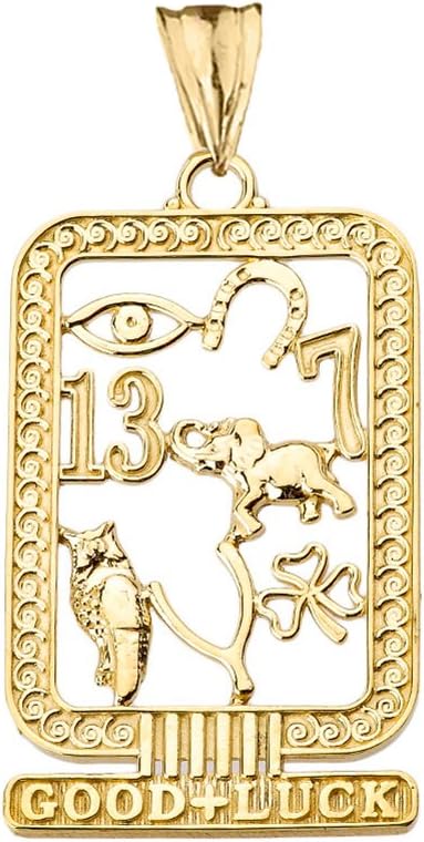 Fine 10k Yellow Gold Ancient Egyptian Good Luck Cartouche Pendant