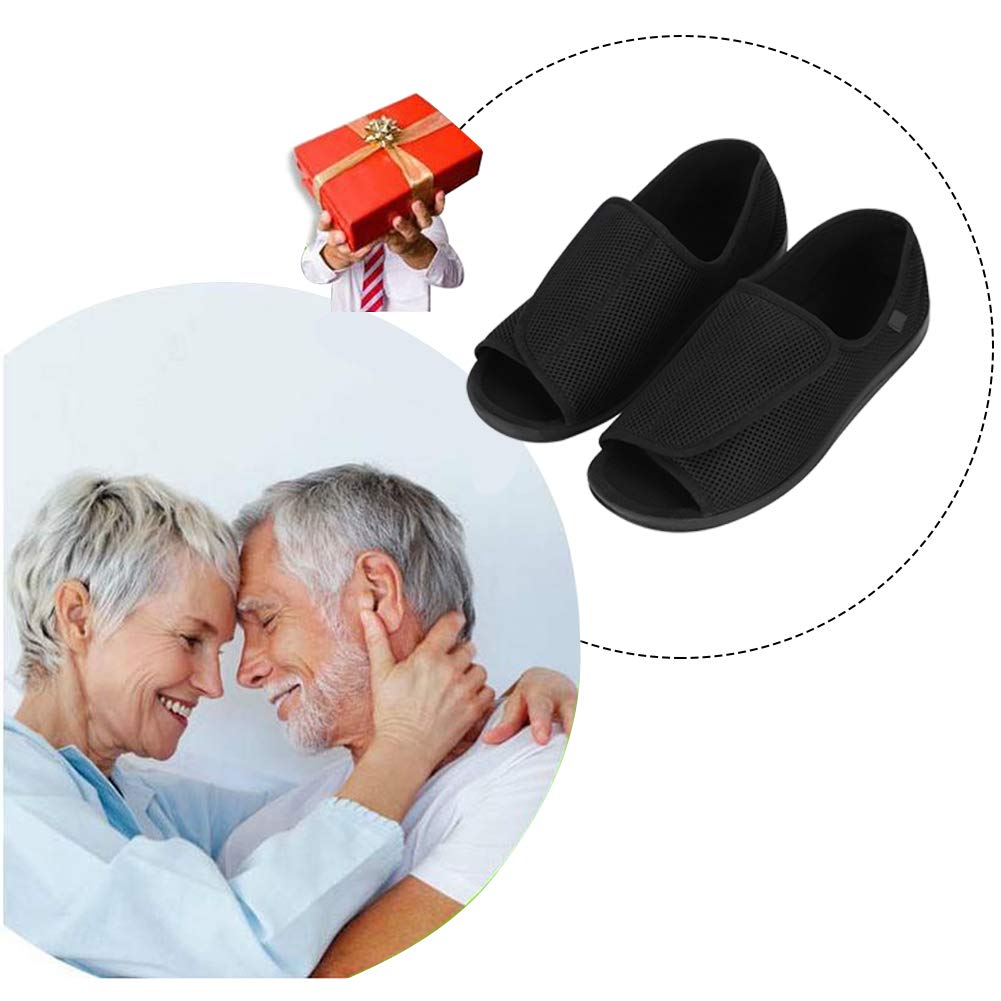 Sandali per diabetici da uomo da donna piedi gonfi e anziani con punta aperta regolabili traspiranti ortopediche edema artrite comode antiscivolo interni ed esterni EU