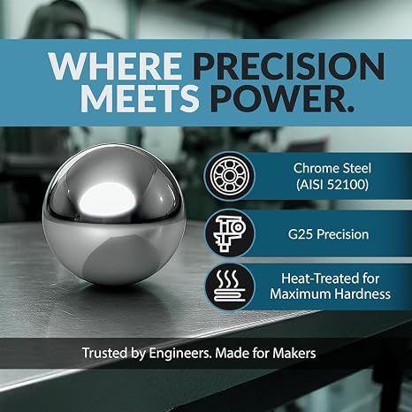 (5 Pieces) PGN - 1 Inch Precision Chrome Steel Bearing Balls G25