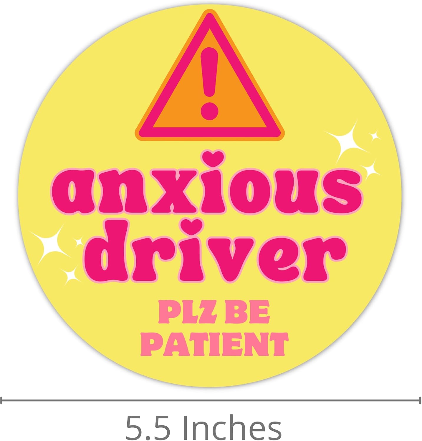 Anxious Driver Please Be Patient Magnet, Magnetic Decals for Cars, 5.5 Inches image 3