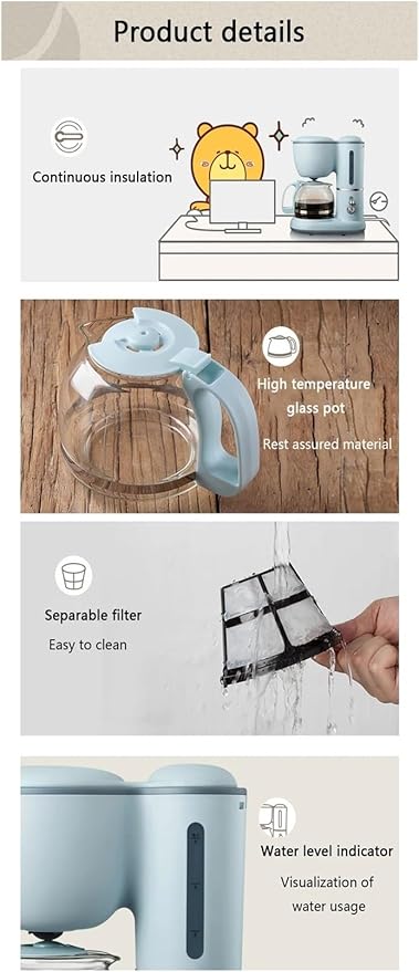 Cafetera de Goteo Automática 600ml para Café y Té de Burbujas miniatura 7