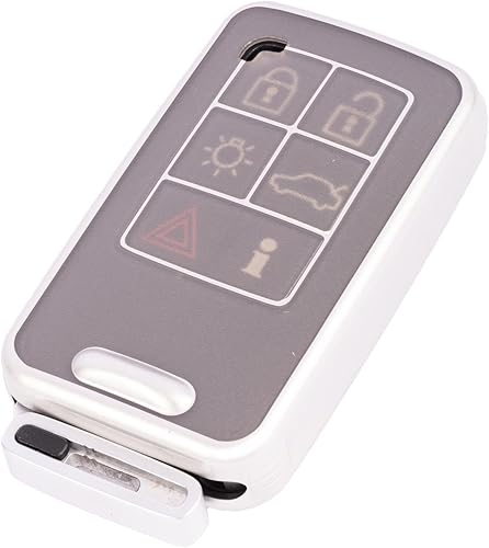 Miniatura 8 de TANGSEN Funda para llavero inteligente transparente de poliuretano termoplástico blanco esmerilado, color plateado, compatible con Volvo S60 S80 V40