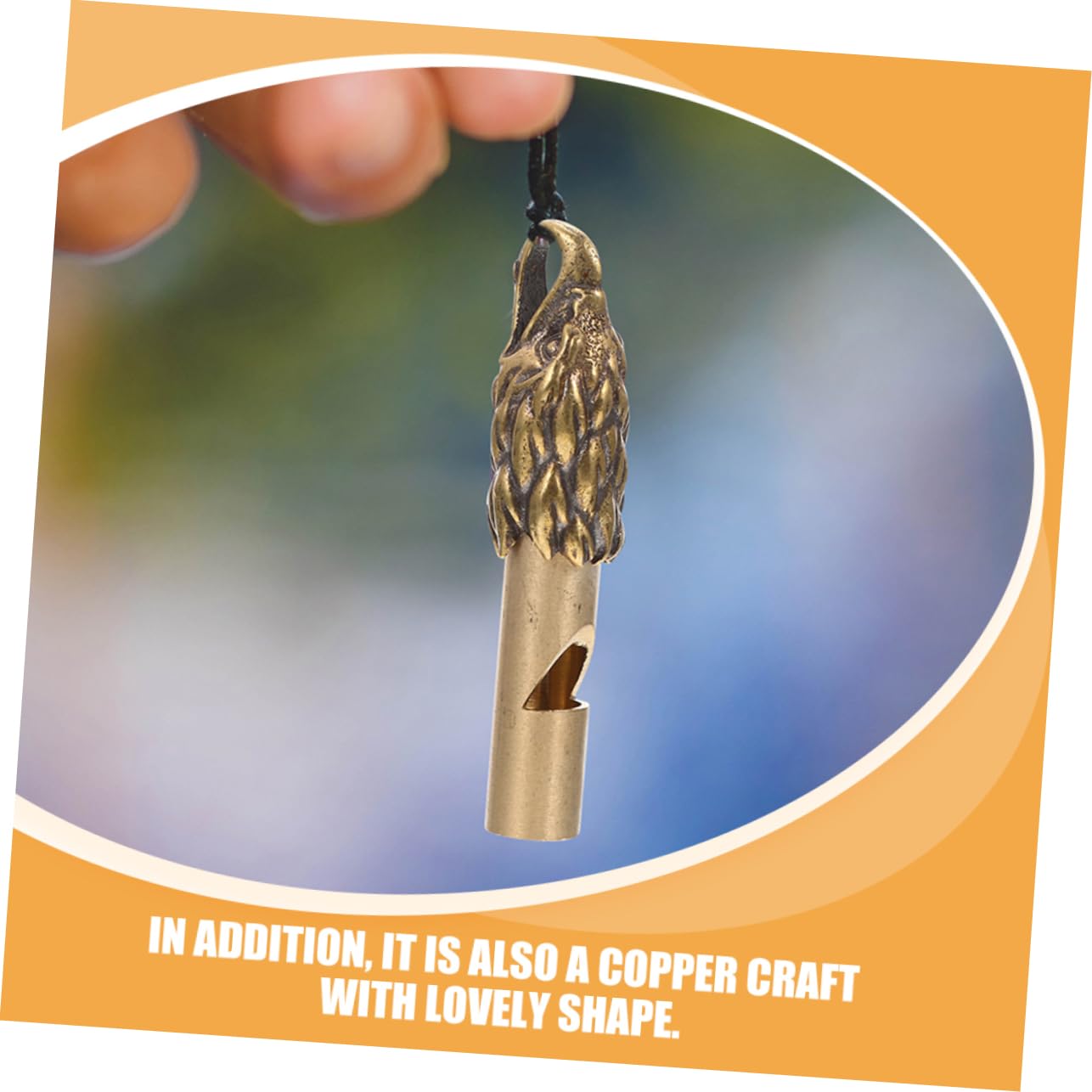 BESPORTBLE 2pcs Copper Whistle Pendant Vintage Keychain Whistle for Outdoor Survival Emergency Signal Camping Activities and Referee Use Loud Crisp Sound