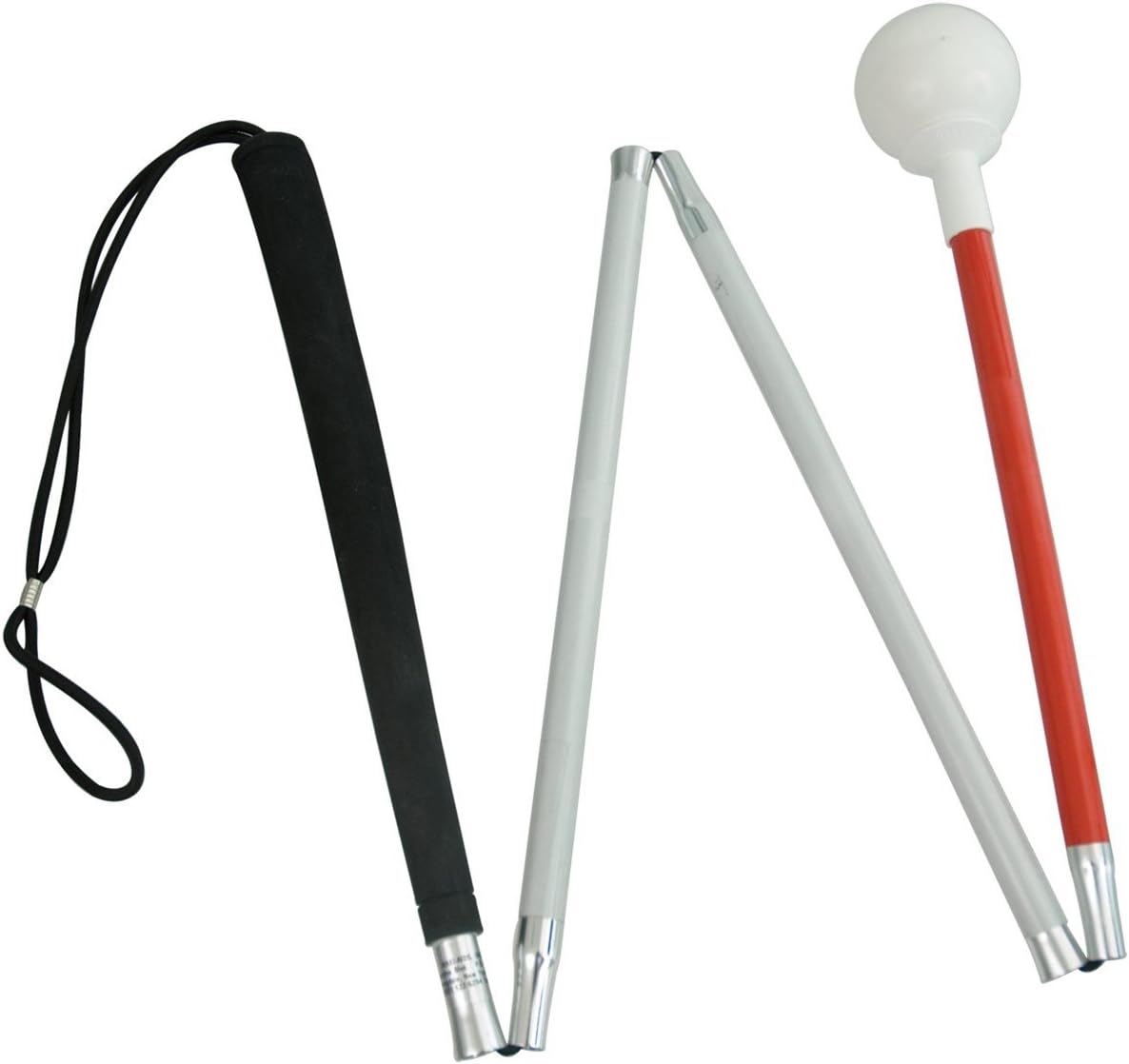 4-Section Alum Folding Cane with Rolling Tip 44-in