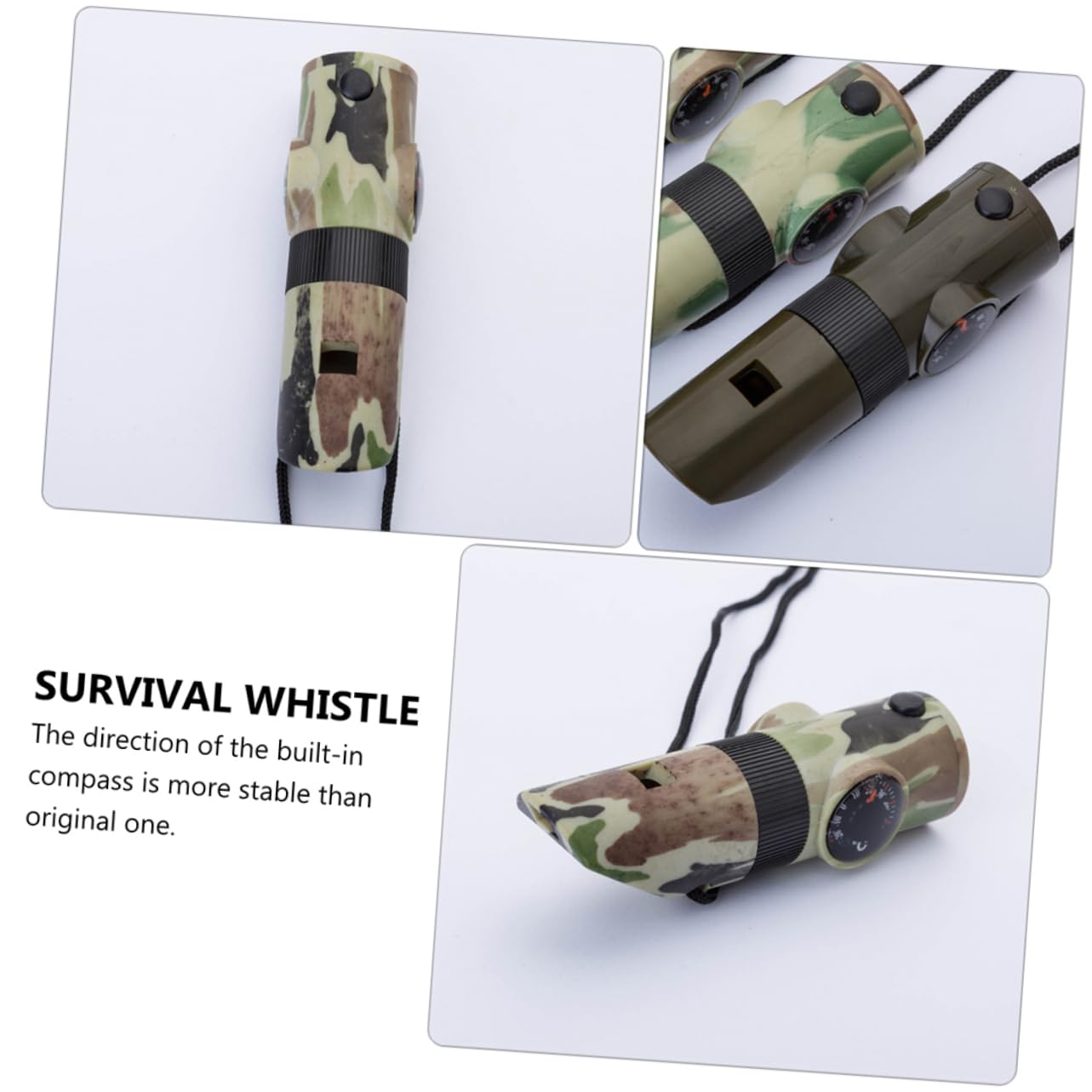 POPETPOP Sifflet De Survie en Plein Air Bac De Rangement Bac Rangement Sifflet De Sécurité Multi-Outils D'extérieur Étain Thermomètre Sifflet d'urgence Sifflet 7 en 1 Abdos