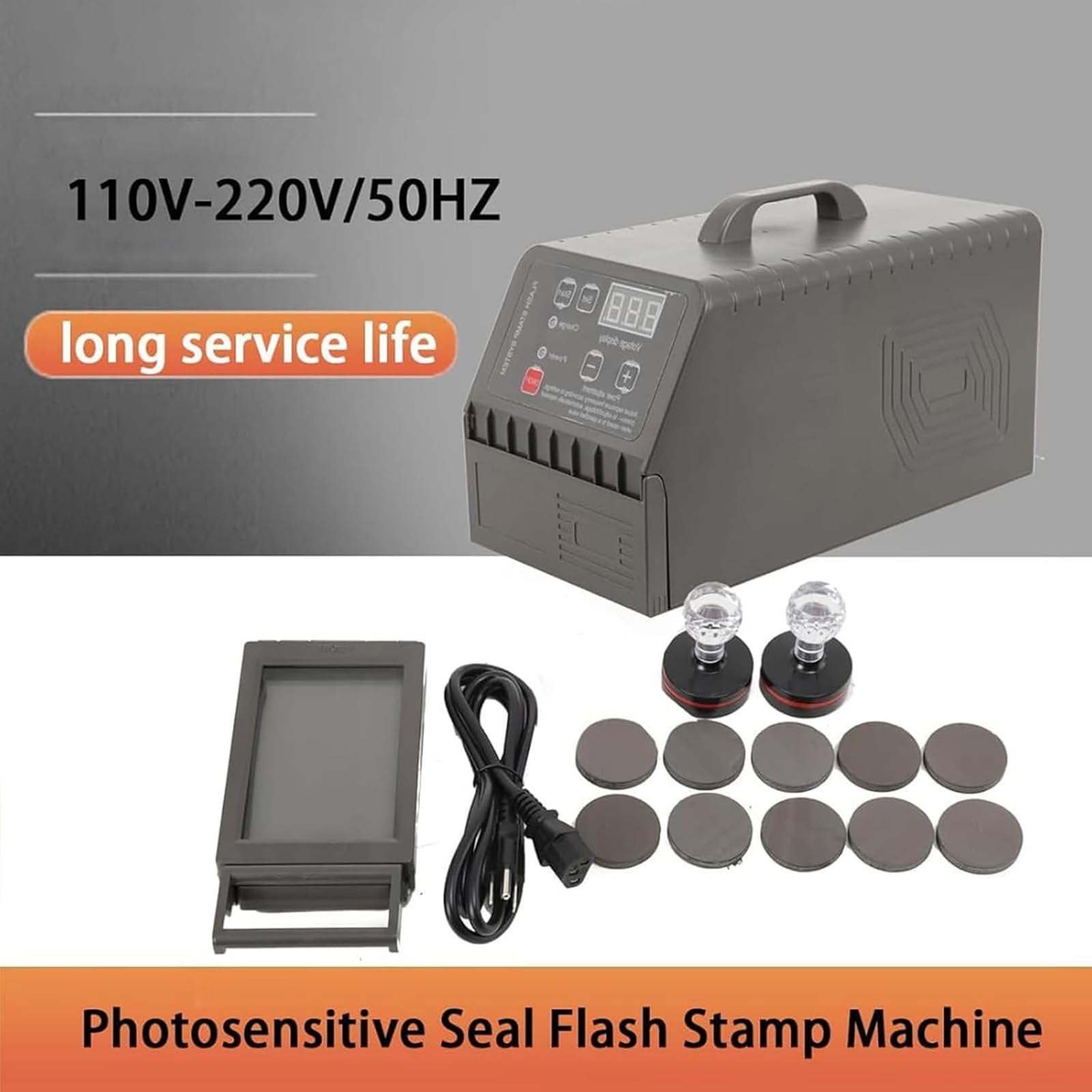 Macchina per la creazione di ritratti con timbri flash, macchina per timbri fotosensibili digitali con display a LED e 1-3 tubi di esposizione, potenza fotolitografica 13200-39600 Joule, facile da tra
