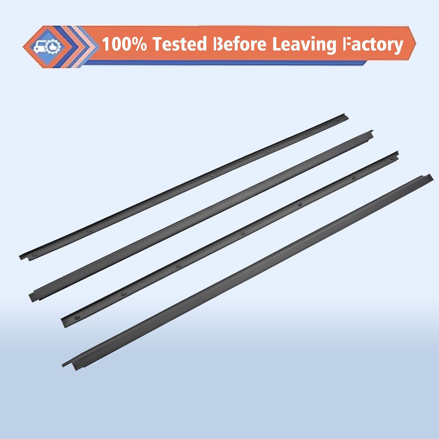 4 Pcs Black Car Outer & Inner Door Window Moulding Trim Weatherstrip Seal Belt Compatible with Nissan Vehicle 1986-1994 Pickup D21 Hardbody, Replace#80820-01G00 80821-01G00 80834-01G00 80835-01G00