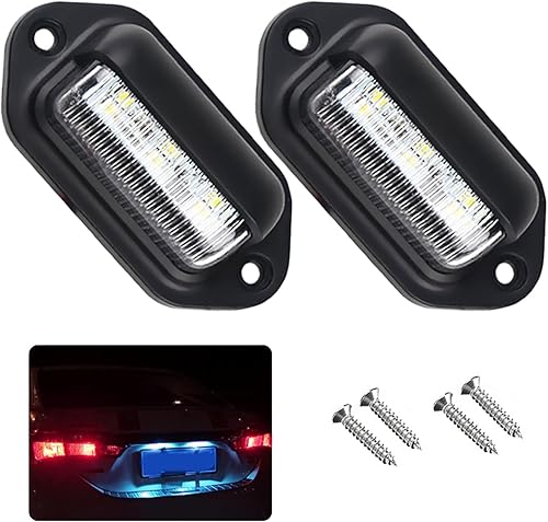 Kewucn 2 luces LED para placa de matrícula de 12 a 24 V, impermeables, 6 LED, luz trasera para RV, cámper, camión, SUV, remolque, camioneta, luces disponible en Yaxa Colombia