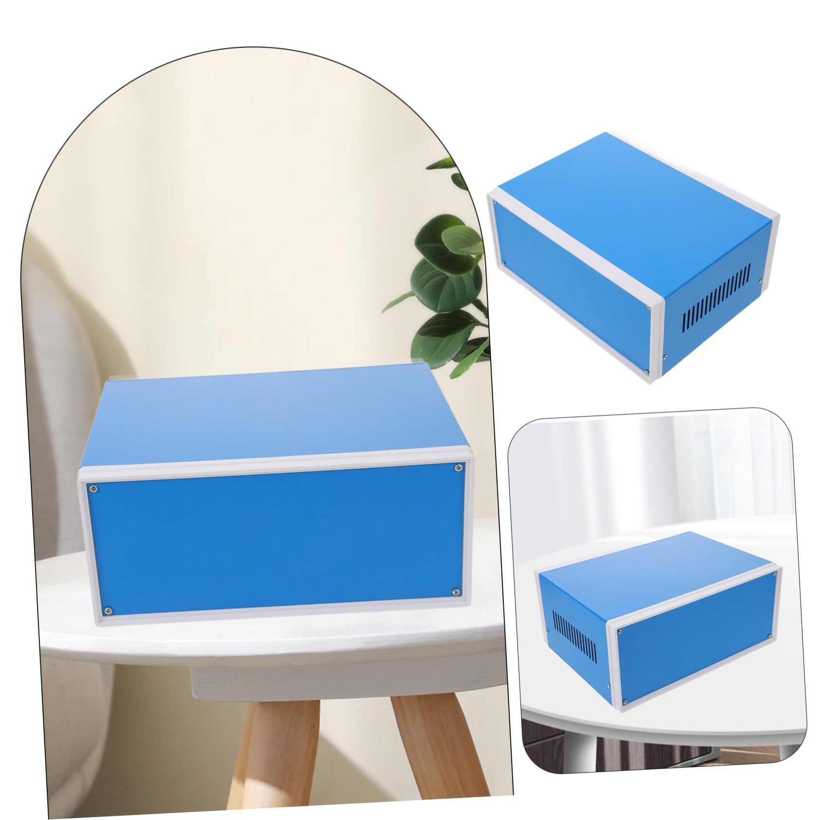 DOITOOL Caja de Conexiones Metálica Azul para Bricolaje Protección y Fácil Instalación, Adecuado para Dispositivos de Medición en Estaciones de Metro y Aeropuertos