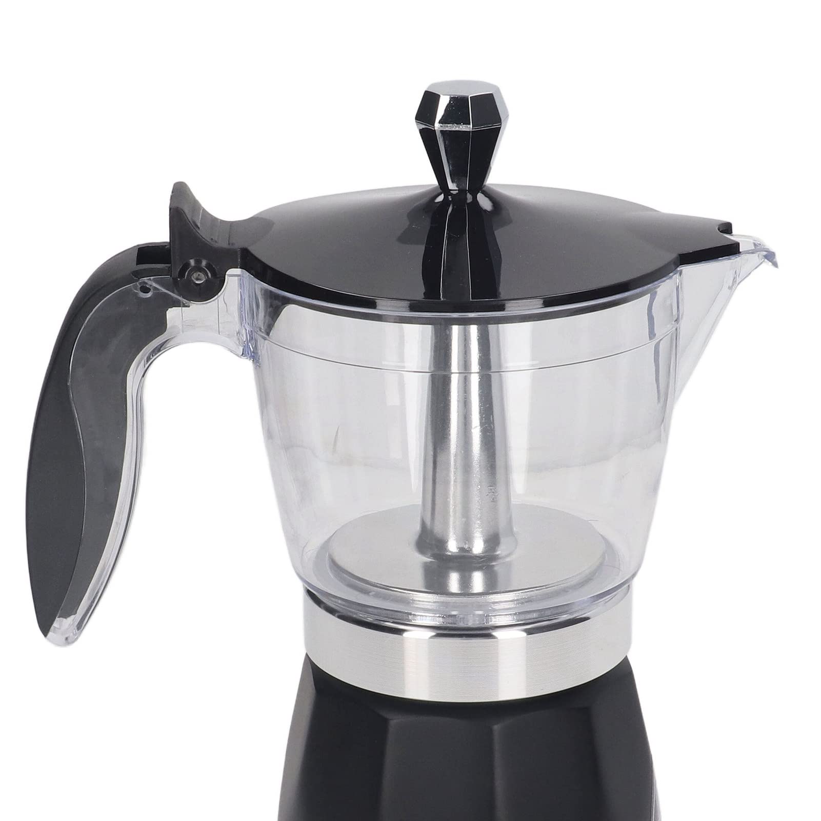 Cafetera, Italiana Eléctrica Portátil, Tapa de PP Transparente, Libre de BPA, 6 Tazas, 300 Ml, Aluminio para Cocina (Enchufe UE 220‑240V)