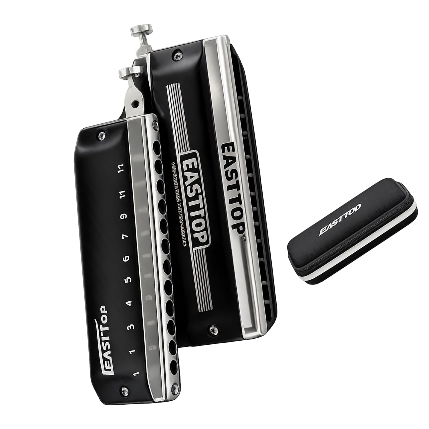 Professional Chromatic Harmonica 12 Hole 48 Tones C Key Mouth Organ for Beginners Students and Adults Smooth Slide Action Stainless Steel Reed Plates Portable Musical Instrument with Case-picture-13