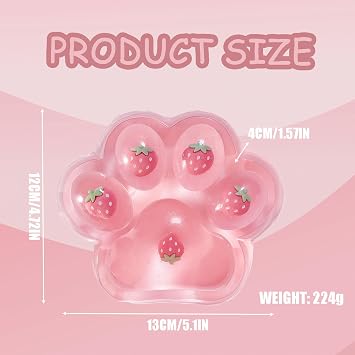 Large Cat Paw Pink Squeeze Toys 5 inch Cute Strawberry Squishies Paw Super Soft Squishies Fidget Toys Stress Relief Fidget Toys for Party Favors Relieve Anxiety Toys for Kids Adults