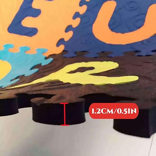 Miniatura 4 de Tapete de espuma para rompecabezas de 26 azulejos o 36 azulejos con números del alfabeto, tapetes de espuma entrelazados coloridos, adecuados para