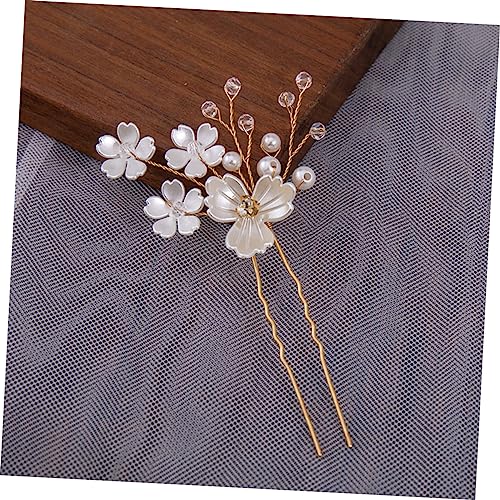 Épingle à cheveux fleur mariage et chignon élégant avec accessoire de tête x4