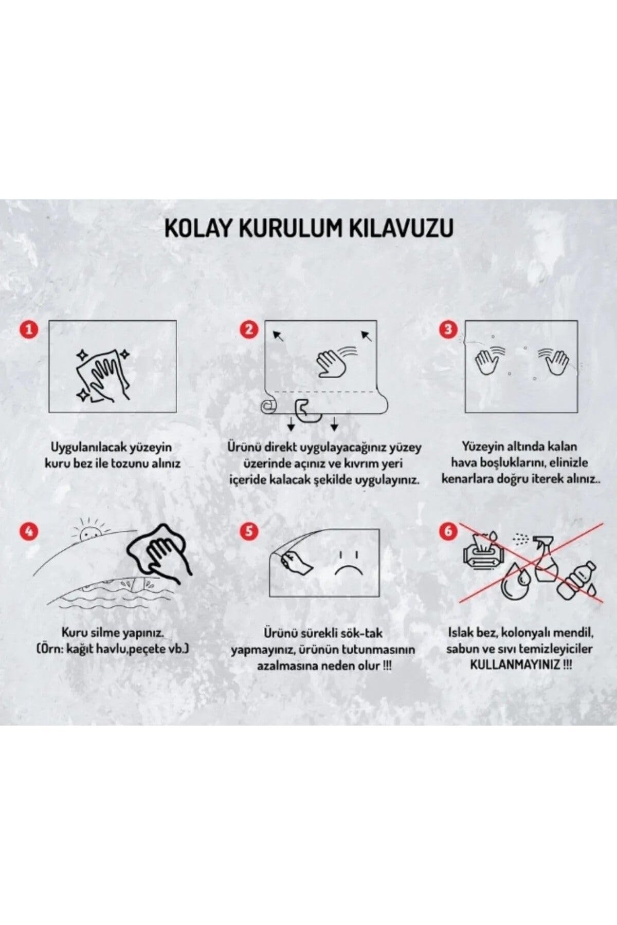 ARVALE 60 Cm X 3 Metre Elektrostatik Duvar Koruyucu Yazı Tahtası Mutfak Notluk Ofis Okul Kurs Malzemeleri