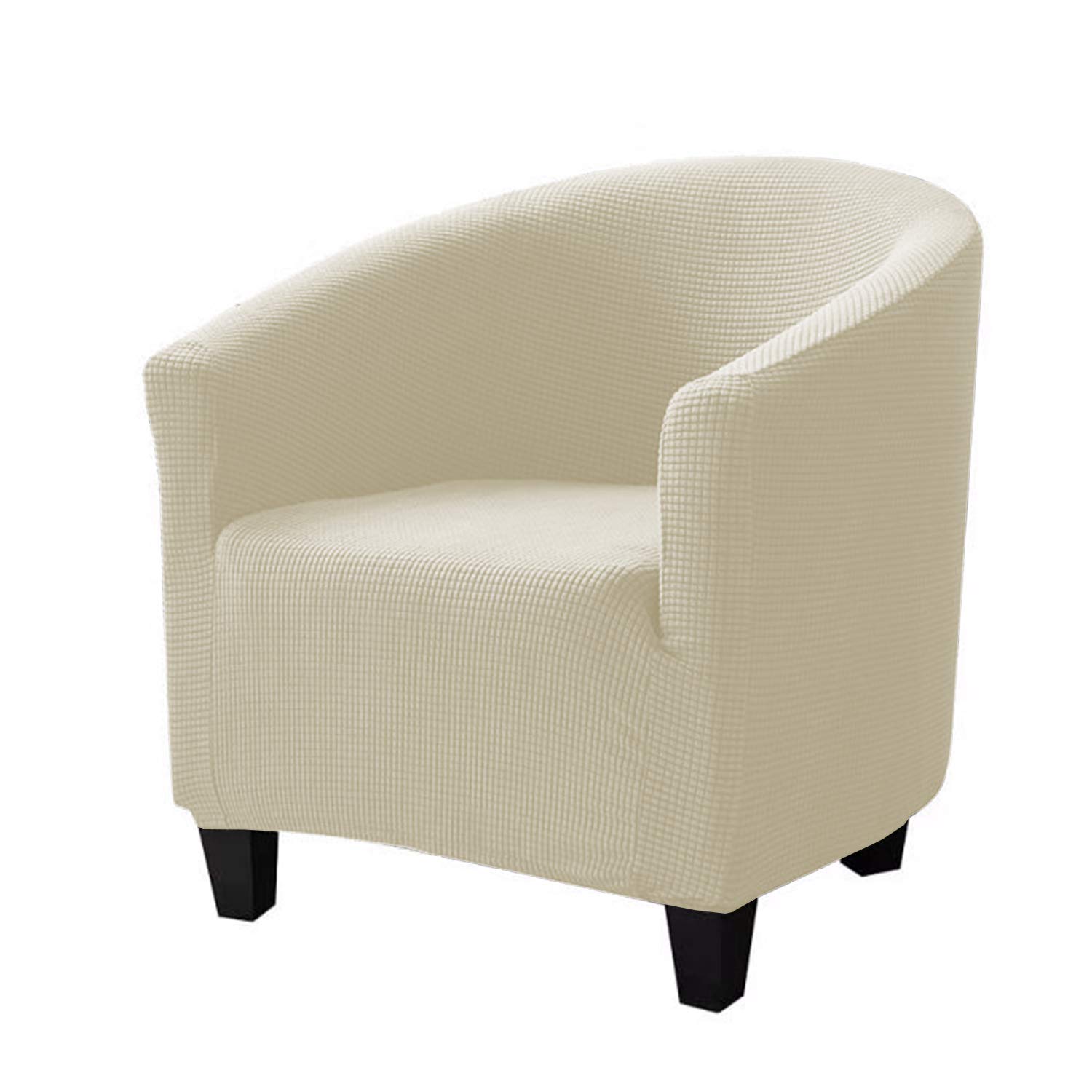 ZC MALL Club Chair Slipcover,Stretch Armchair Covers,Sofa Cover Furniture Protector for Living Room Arm Chair Cover Jacquard Spandex Couch Covers(Club Chair,Ivory)