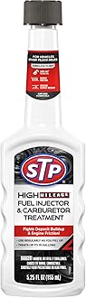 STP High Mileage Fuel Injector Cleaner and Carburetor Cleaner Treatment, Bottled Lubricant for Upper Cylinder, 5.25 Oz, 12 Count, STP