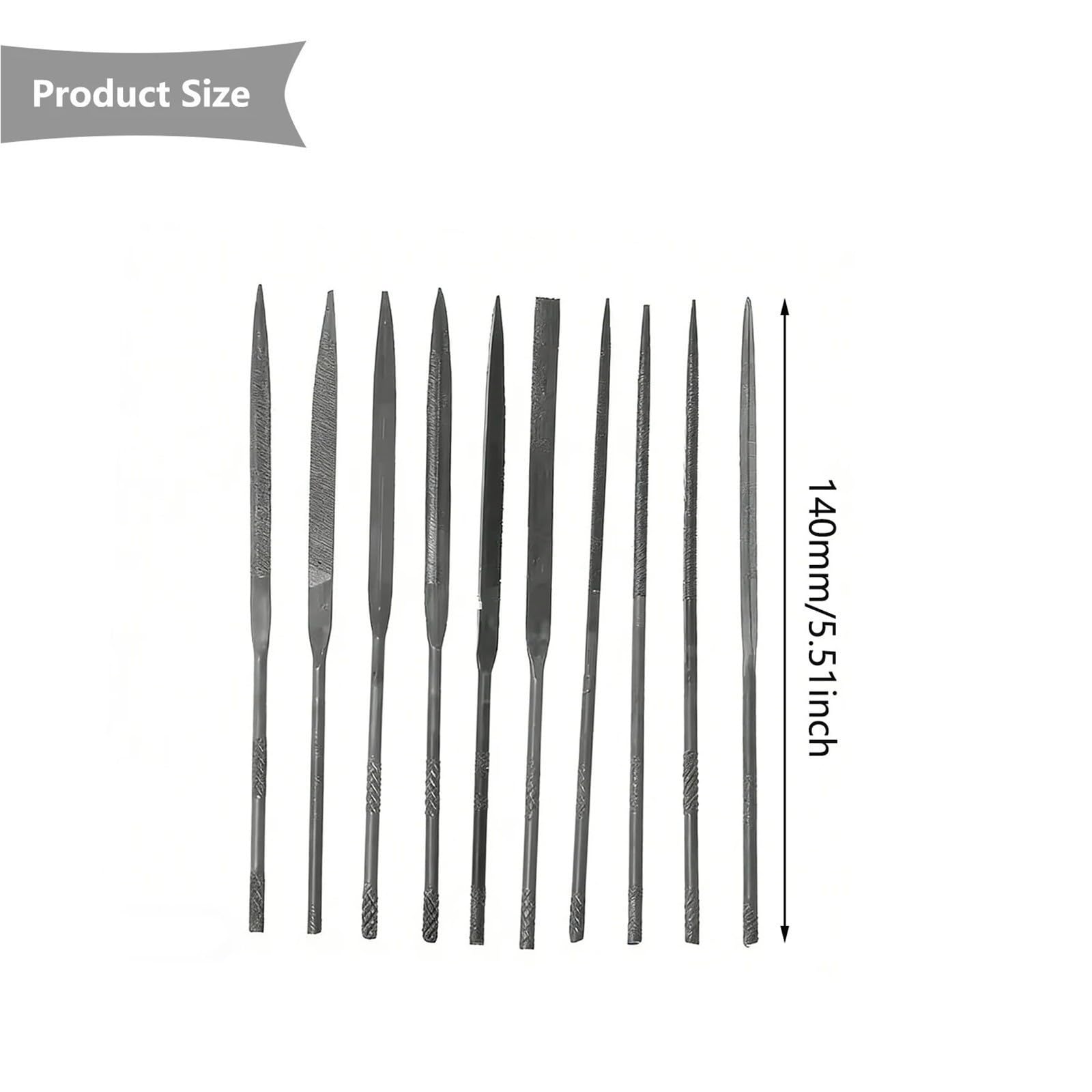 Lime Metal Kit de limes à aiguilles précision 10 pièces, 140 mm