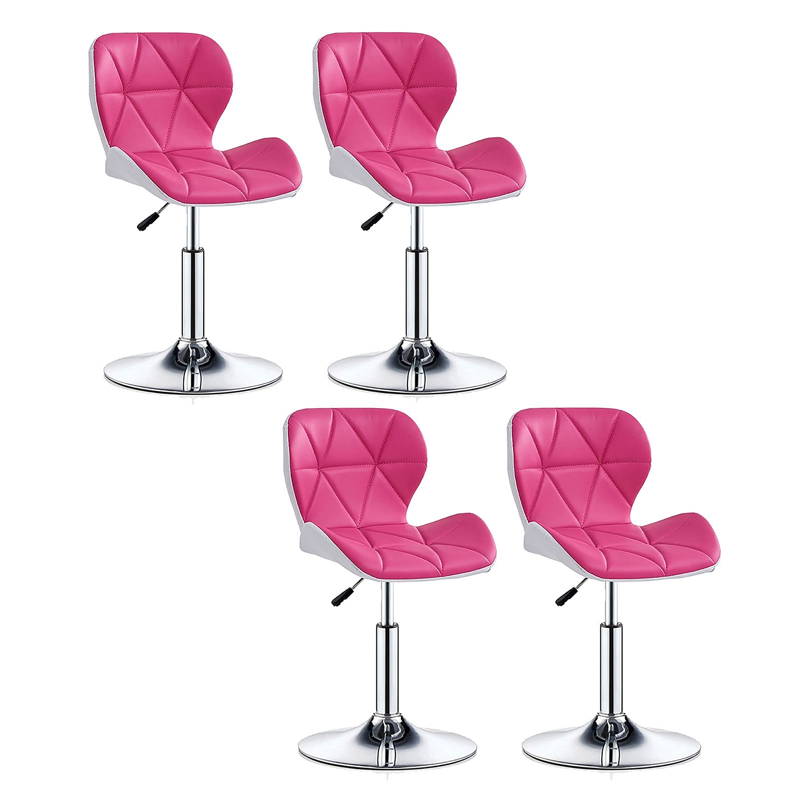 AYCDL Barstool Swivel Bar Stools Set Of 2, Adjustable Counter Bar Stool, Modern PU Leather Barstools, For Home/Kitchen/Pub/Dining,Pink-4 pcs