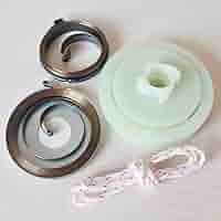 Kit Riparazione Avviamento Motosega Cinese - 2 Molla Di Rinvio E Puleggia Per 52CC-58CC - Foto 2