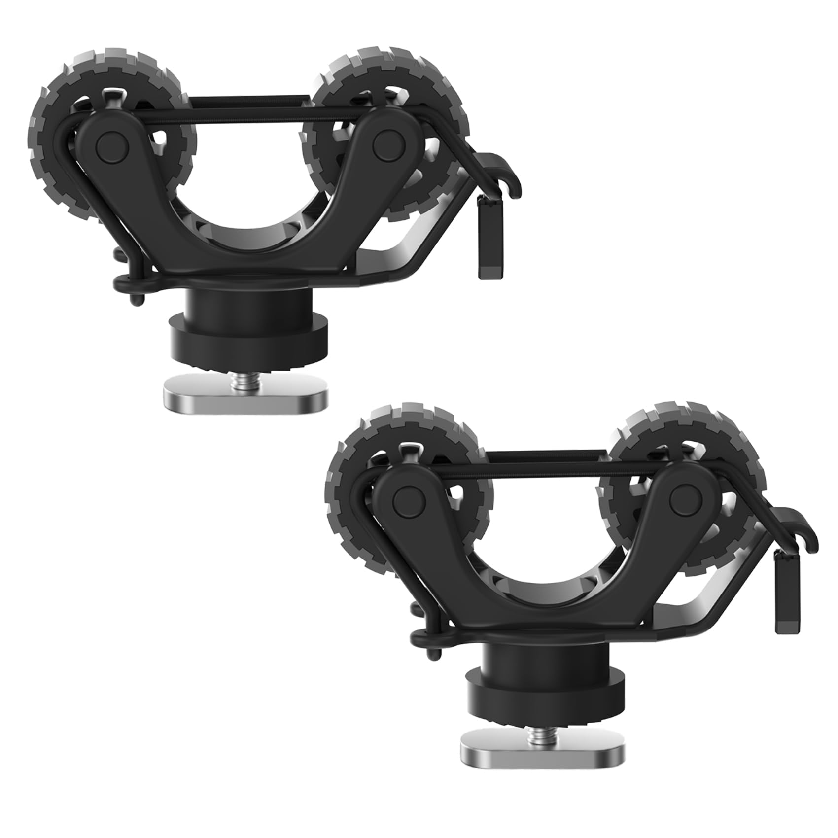Photo 1 of 1005 Kayak Paddle Holder for Track Mount (2-Pack) Silent Rubber Roller Rail Clip Anti-Slip & Custom Fit Accessories for Fishing Rods & Nets