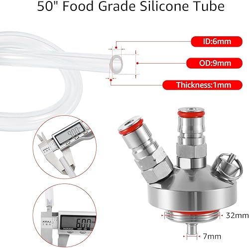 Miniatura 2 de Mini dispensador de barriles, lanza de barril de cerveza, acero inoxidable, bloqueo de bola doble, de ajuste rápido, mini lanza de barril para