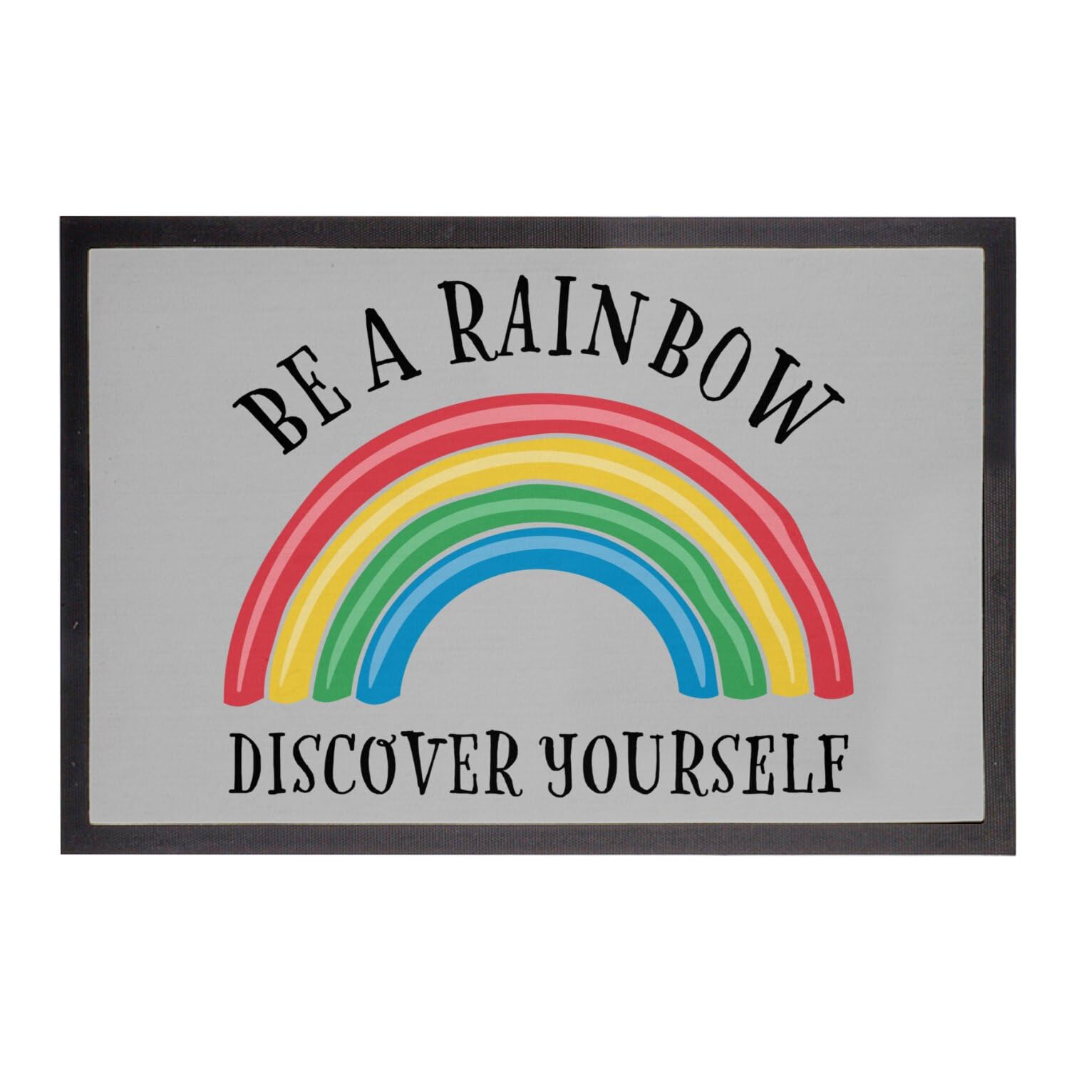 Paillasson arc-en-ciel LGBTQ+ gris pour embellir votre appartement