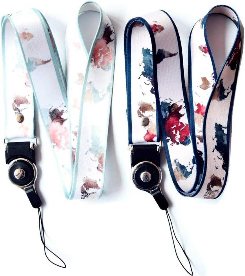 Cell Phone Lanyard Detachable, Universal Phone Neck Strap, Soft Phone Lanyard Neck Strap Case Holder, Crimmy Smartphone Strap (map)