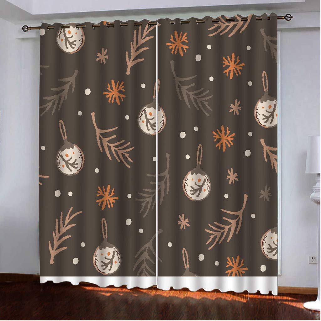 3D Cartoon Branches Curtains Panels for Bedroom with Black Liner, Full Room Darkening Noise Reducing Grommet Curtain (4,144W x 96L)