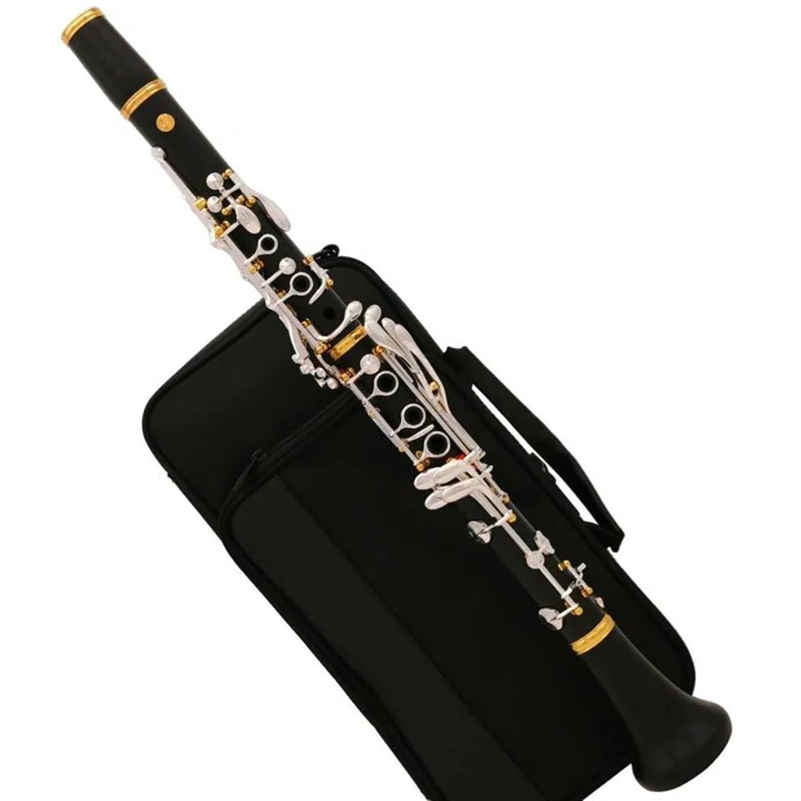 ローズウッド黒檀クラリネット楽器Bフラットキー銀メッキ無垢材