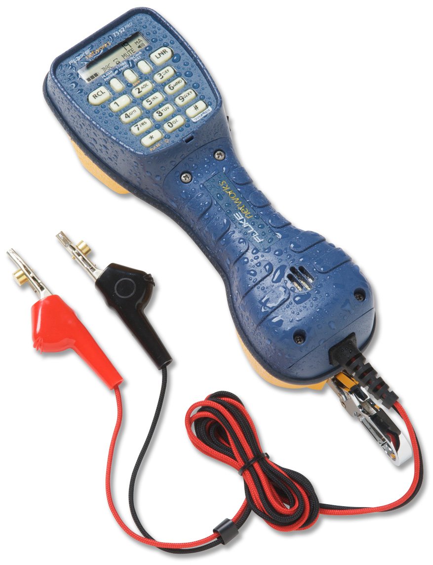 Fluke Networks 52801001 TS52 PRO Telephone Test Set with Piercing Pin Clips, Black