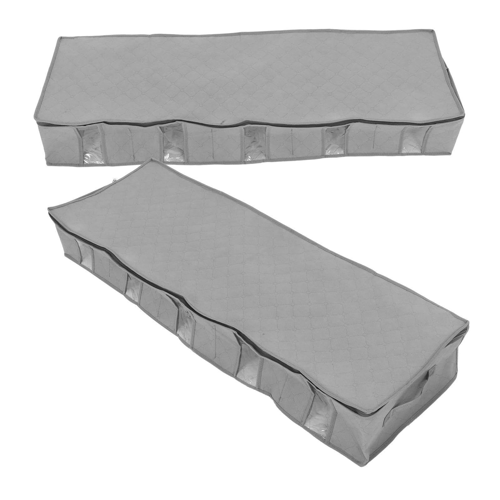 Caja organizadora plegable de tela para debajo de la cama pack de 2 organizadores con tapa y ventana