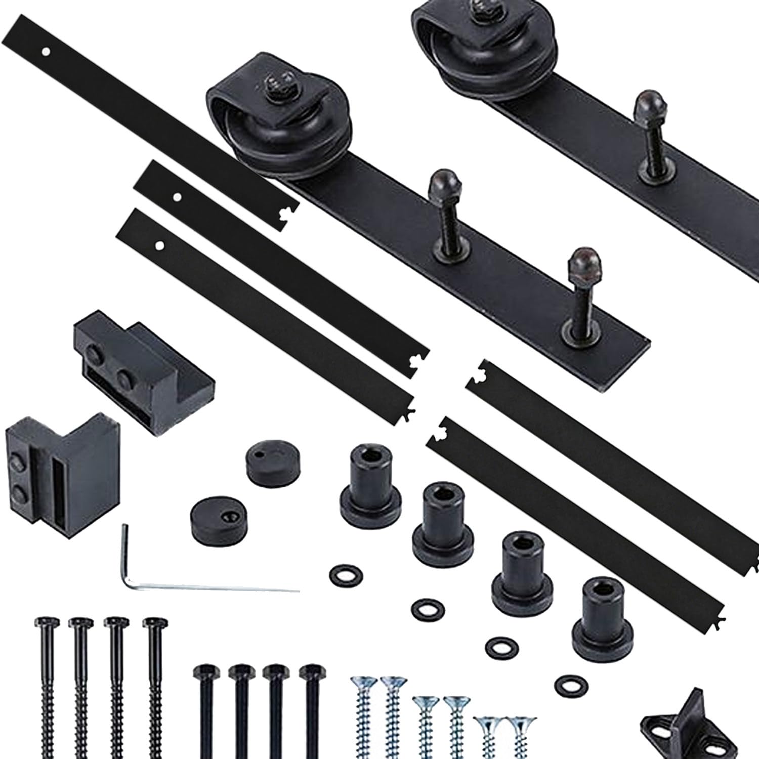 CelyToe Premium Sliding Door Hardware, Matte Black Barn Door Track System, Quiet Smooth Glide Design for Home Bedroom and Closet Use 2.44m/8ft