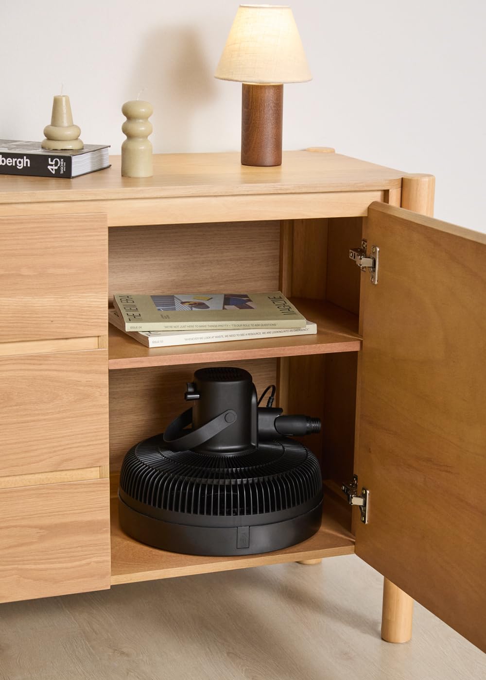CREATE / AIR STAND FOLDABLE/Ventilador plegable de pie negro/Sistema de oscilación automática de 75°, altura regulable, 3 velocidades, silencioso, 50W