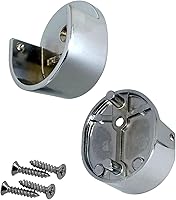 Vista 16 de Bridas de soporte para barra de armario con fijación de rosca Enchufes de extremo de poste de ropa resistentes para armarios Cromo pulido 1 par