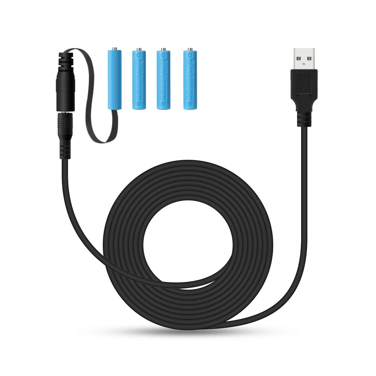 LANMU 単4形 ダミー電池 単4 バッテリー電源 4個セット充電池USB-D…