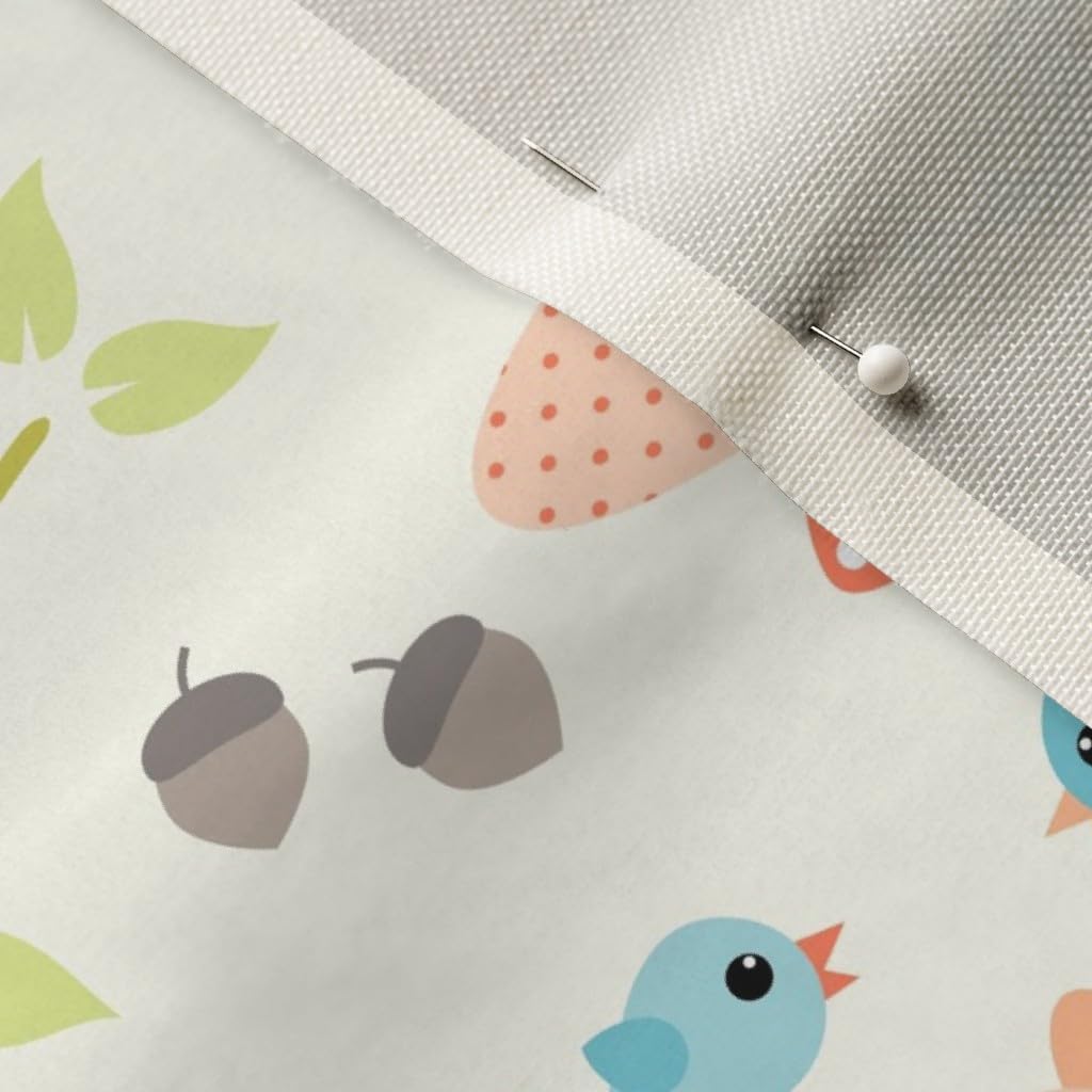 Spoonflower Fabric - Woodland Blue Animals Nursery Fox Owl Printed on Upholstery Velvet Fabric Fat Quarter - Upholstery Home Decor Bottomweight Apparel