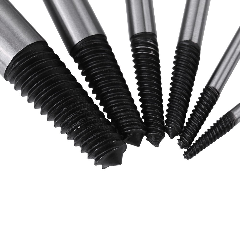 6Pz HSS Danneggiato Estrattore Vite Set 4mm-25mm Spogliato e Bulloni Fastners Rimozione Strumento con Scatola
