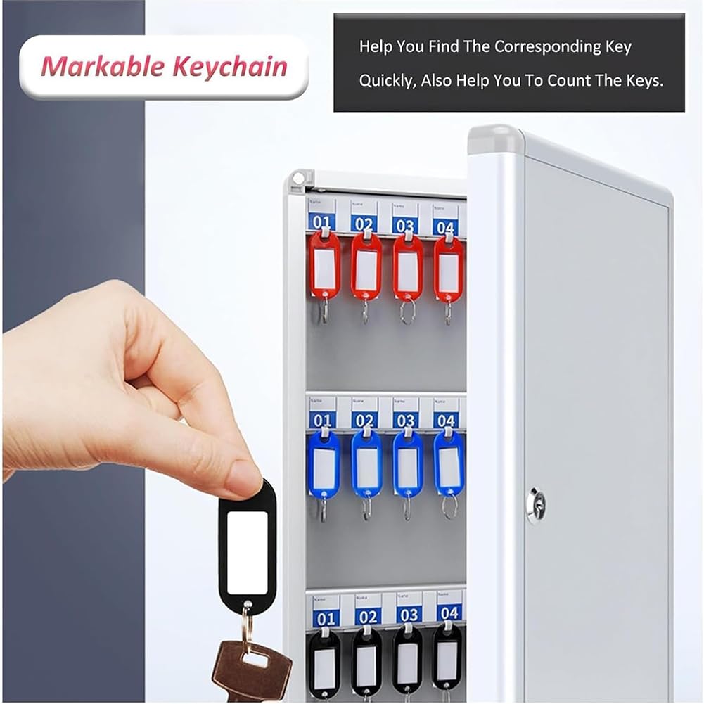 Armario de llaves de alta capacidad con cerradura de metal profesional para Securi 48 Hoo Key Solut para el hogar y la oficina
