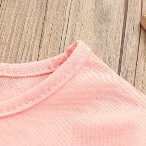 Mercatoo Camiseta de renda com manga flare para bebês e meninas, blusas lisas, roupas esportivas par