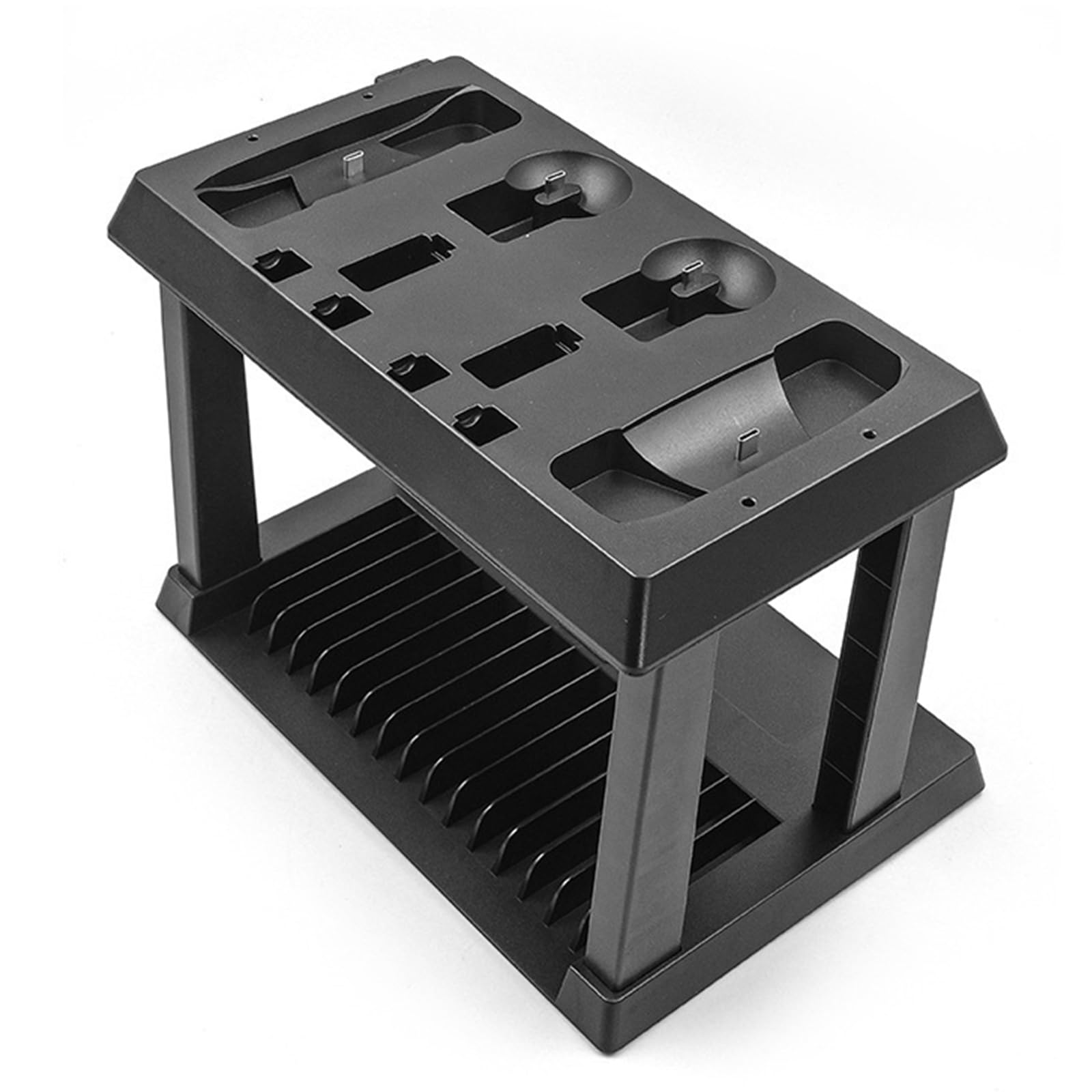 Stazione di ricarica portatile Supporto per organizer portatile Stand Controller Stand con Slot di archiviazione per disco per controller di gioco