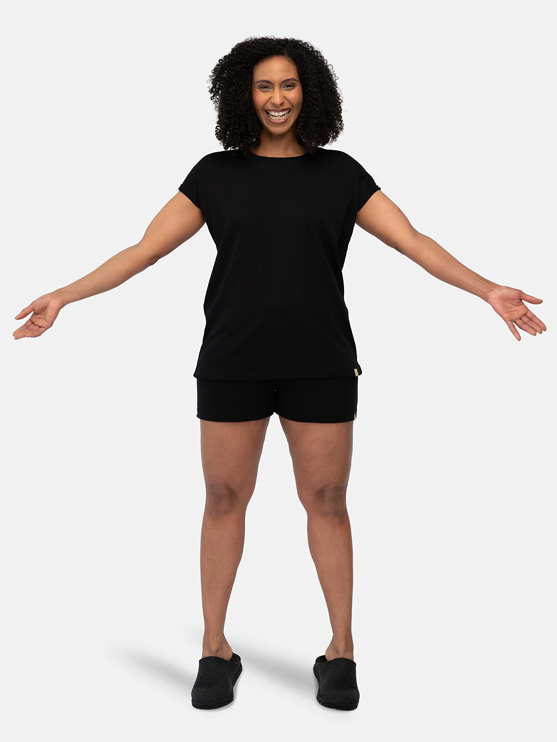 Derby Rib Camiseta de Pijama para Mujer