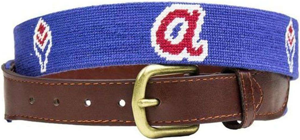 Smathers & Branson Atlanta Braves Cooperstown Needlepoint Belt in Blue