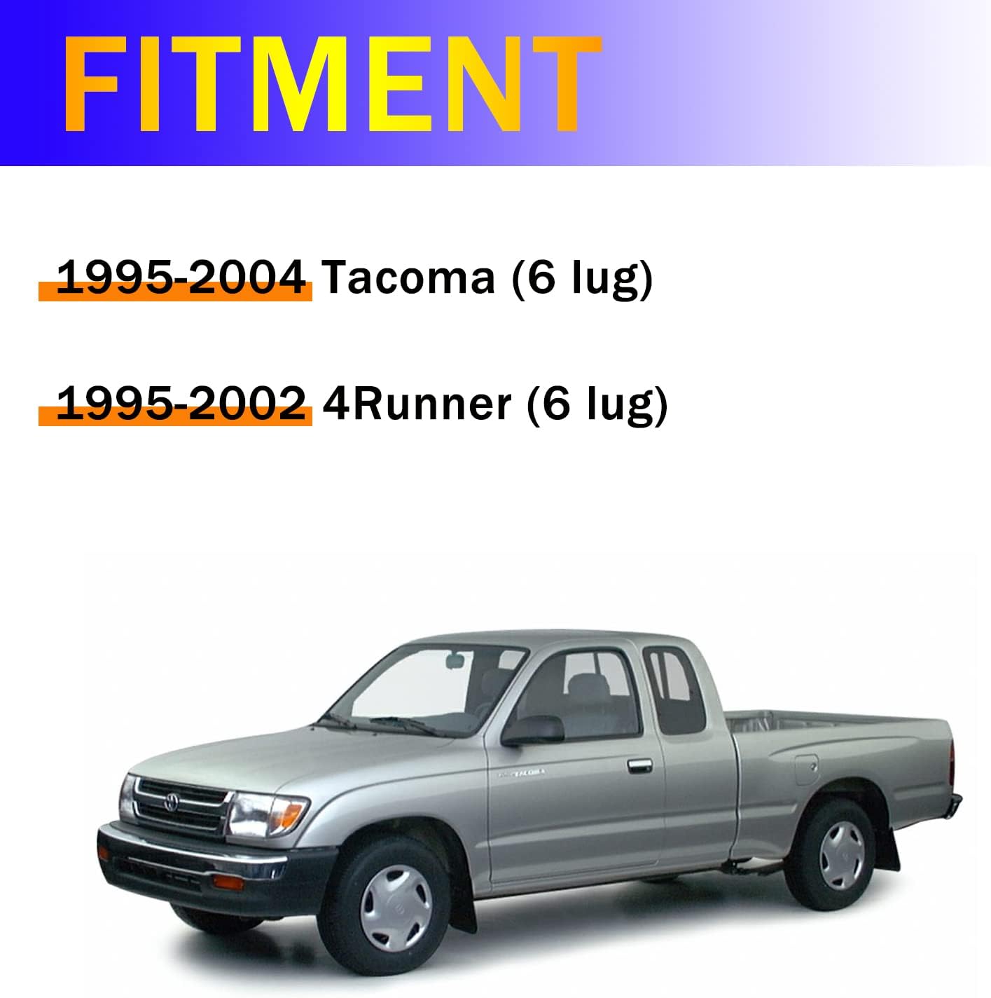 Tacoma Leveling Lift Kits 2 Inch Front Strut Spacer Suspension Lift Kit Lift Spacers for 1995-2004 Tacoma (6 lug), 1995-2002 4Runner (6 lug)