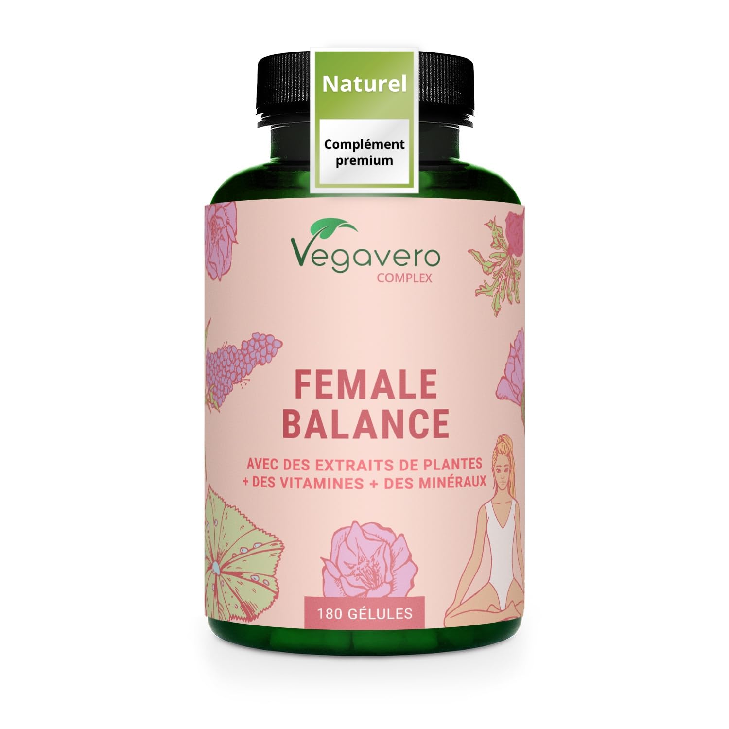 Vegavero Reequilibrage Hormonal Femme | Avec Gattilier, Maca, Acide Folique | SPM + Dérèglement Hormone œstrogène | 180 Gélules | Vegan & Sans Additifs