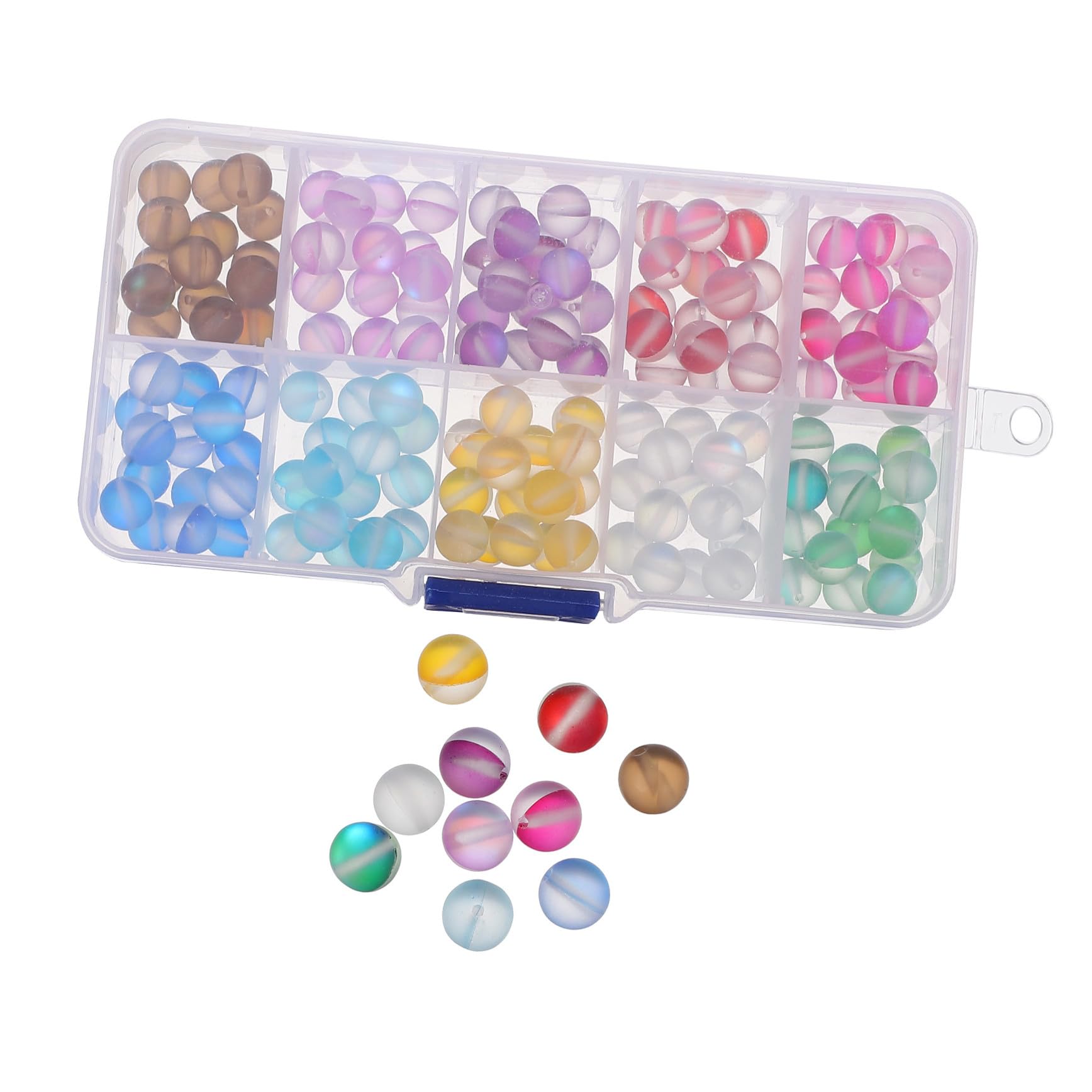 EXCEART 300piezas Abalorios De Vidrio Mate Bolas Con Orificio Para Pulseras y Joyería Diy Accesorios Coloridos Para Manualidades
