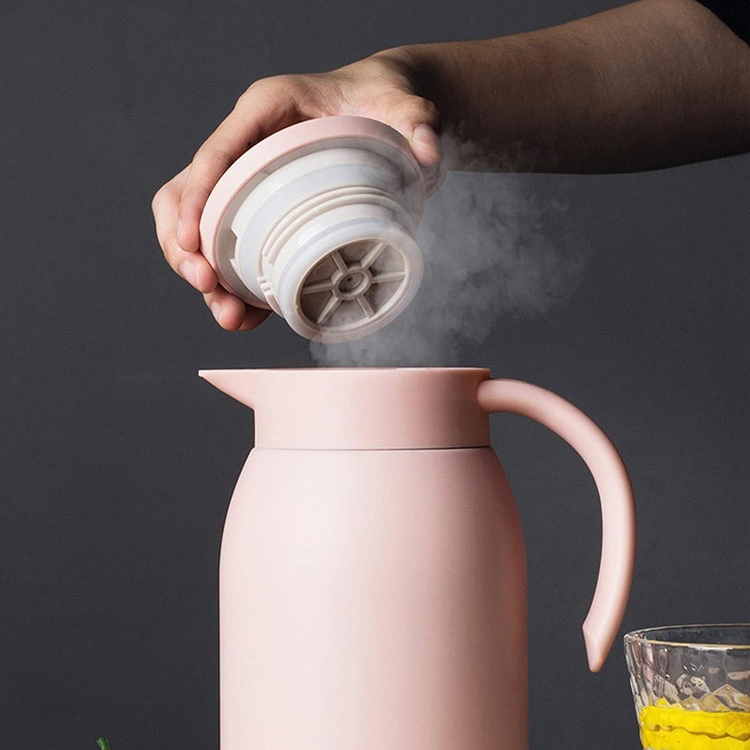 Keep Warm Coffee Pot Insulation Pot Household Stainless Steel Bottle Tea Kettle Thermal Coffee Carafe 900ml Insulation Pot(Blue)